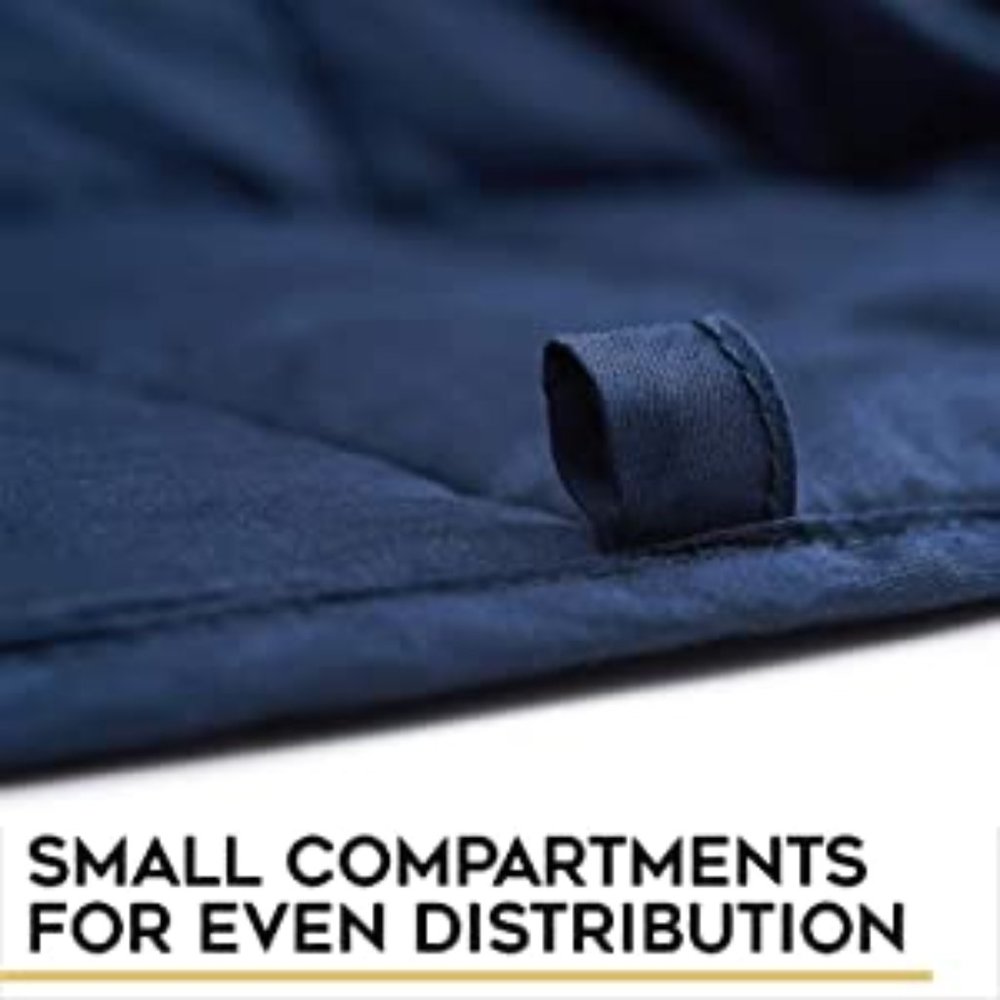 New -Cotton 48 x 72 in 15 lb Premium Weighted Blanket for Twin & Full Beds, Navy - Picture 5 of 5